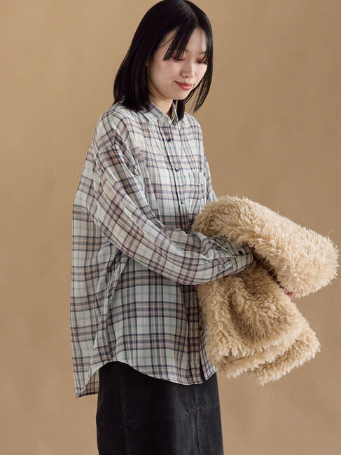 sm2rhythm「シアーチェックシャツ」|シャツ・ブラウス|キナリ