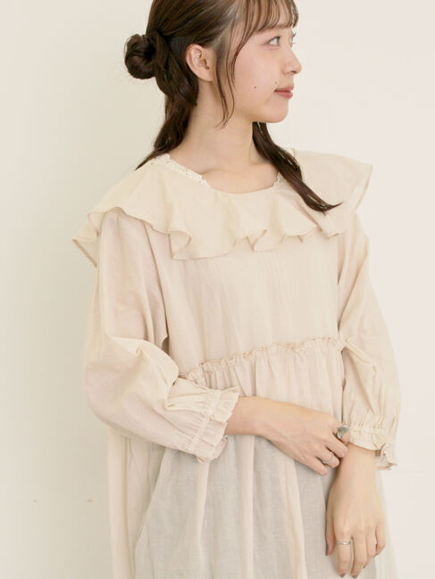 Samansa Mos2「【S/Mサイズ】柄アソート襟フリル2WAYワンピース」|ワンピース|