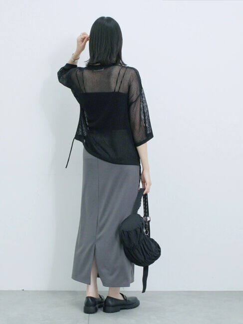 Samansa Mos2 blue「メッシュプルオーバー」|ニット・セーター|