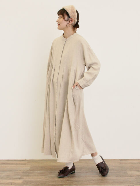 Samansa Mos2「【Cross&times;Linen】タックワンピース《S/Mサイズ》」|ワンピース|キナリ