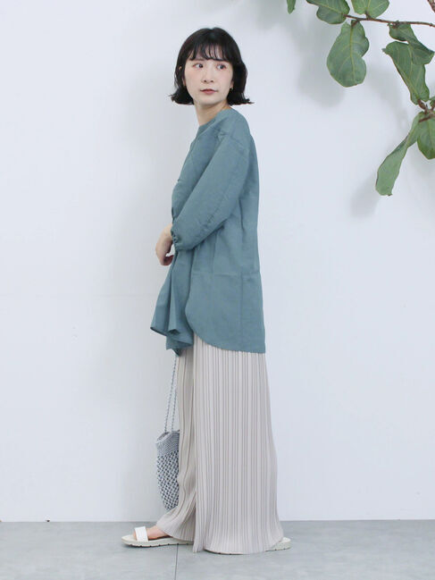 Samansa Mos2 blue「タックブラウス」|シャツ・ブラウス|