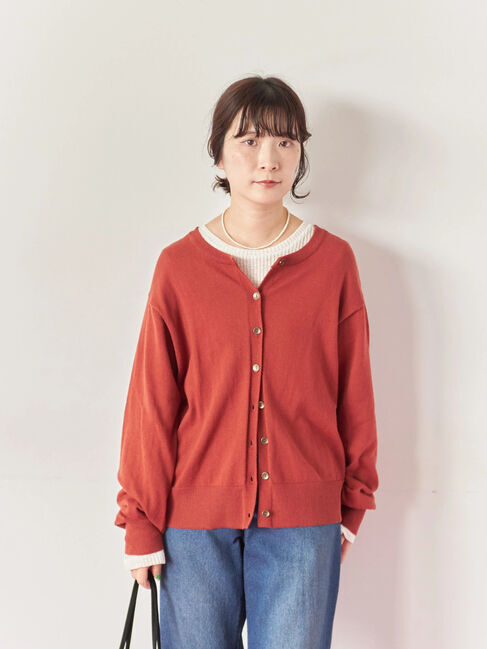 Samansa Mos2 blue「マルチスタイル前後2wayクルーネックカーディガン」|カーディガン|