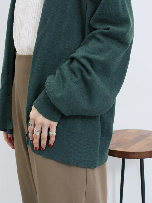 Samansa Mos2 blue「マルチスタイル前後2wayクルーネックカーディガン」|カーディガン|