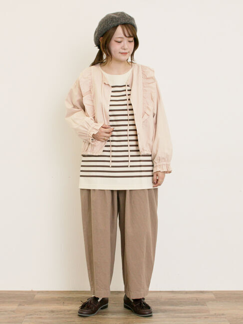 Samansa Mos2「パネルボーダーロングスリーブカットソー」|Tシャツ・カットソー|