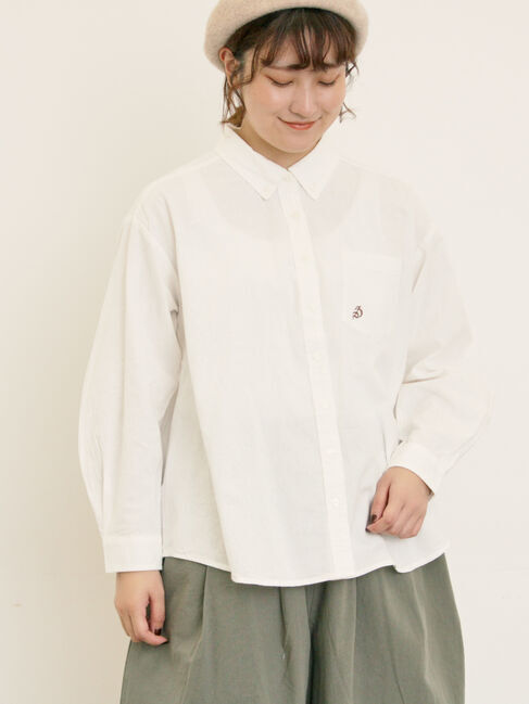 Samansa Mos2「ワンポイントロゴ刺繍シャツ」|シャツ・ブラウス|