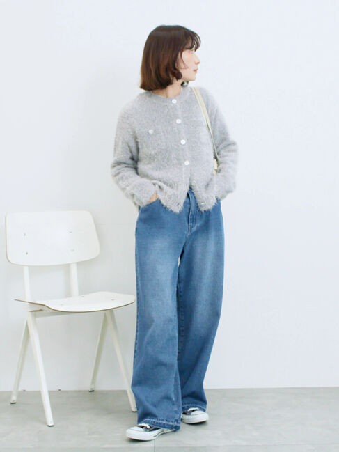 Samansa Mos2 blue「スクエアプリントプルオーバー」|Tシャツ・カットソー|