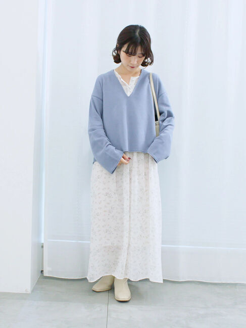 Samansa Mos2 blue「◎花柄ワンピース」|ワンピース|