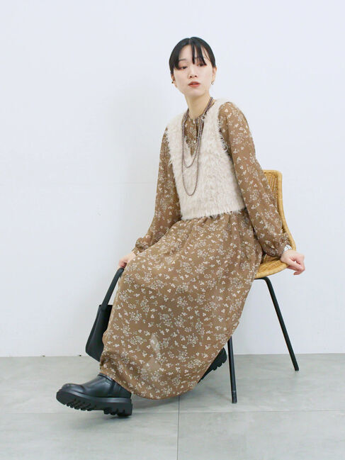 Samansa Mos2 blue「◎花柄ワンピース」|ワンピース|