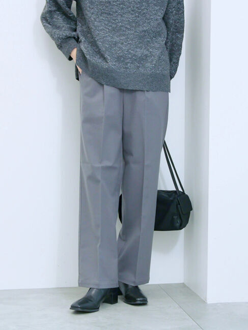 Samansa Mos2 blue「サイドタブ付きパンツ」|その他|グレー