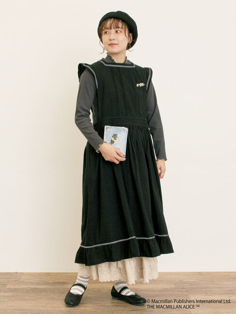 Samansa Mos2「【Alice&times;Samansa Mos2】配色エプロンワンピース」|ワンピース|ブラック