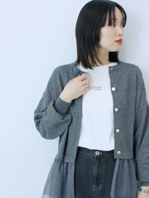 Samansa Mos2 blue「ワンポイント刺繍プルオーバー」|Tシャツ・カットソー|