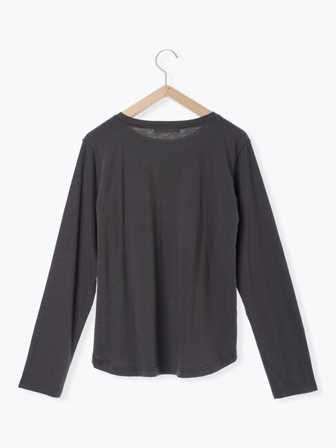 Samansa Mos2 blue「ワンポイント刺繍プルオーバー」|Tシャツ・カットソー|