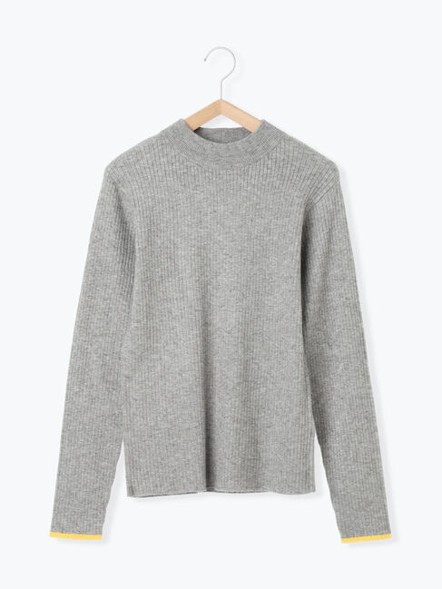 Samansa Mos2 blue「【Hug knit】リブハイネックプルオーバー」|ニット・セーター|