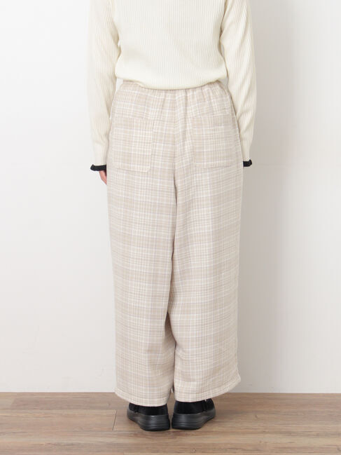 Samansa Mos2「【M/Lサイズ】チェック柄ワイドパンツ」|その他|