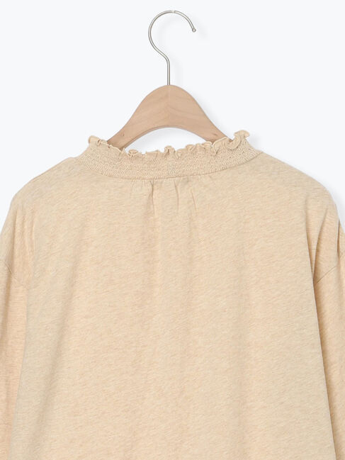 Samansa Mos2「【吸湿発熱】襟スモッキングカットソー」|Tシャツ・カットソー|