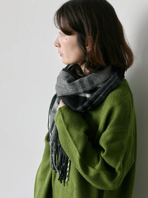 Samansa Mos2 blue「チェックマフラー」|その他|