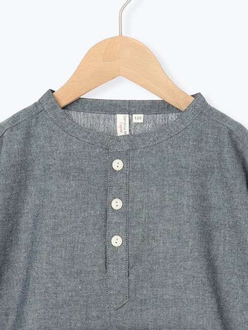 Samansa Mos2 Lagom「ダンガリースタンドカラーシャツ」|シャツ・ブラウス|