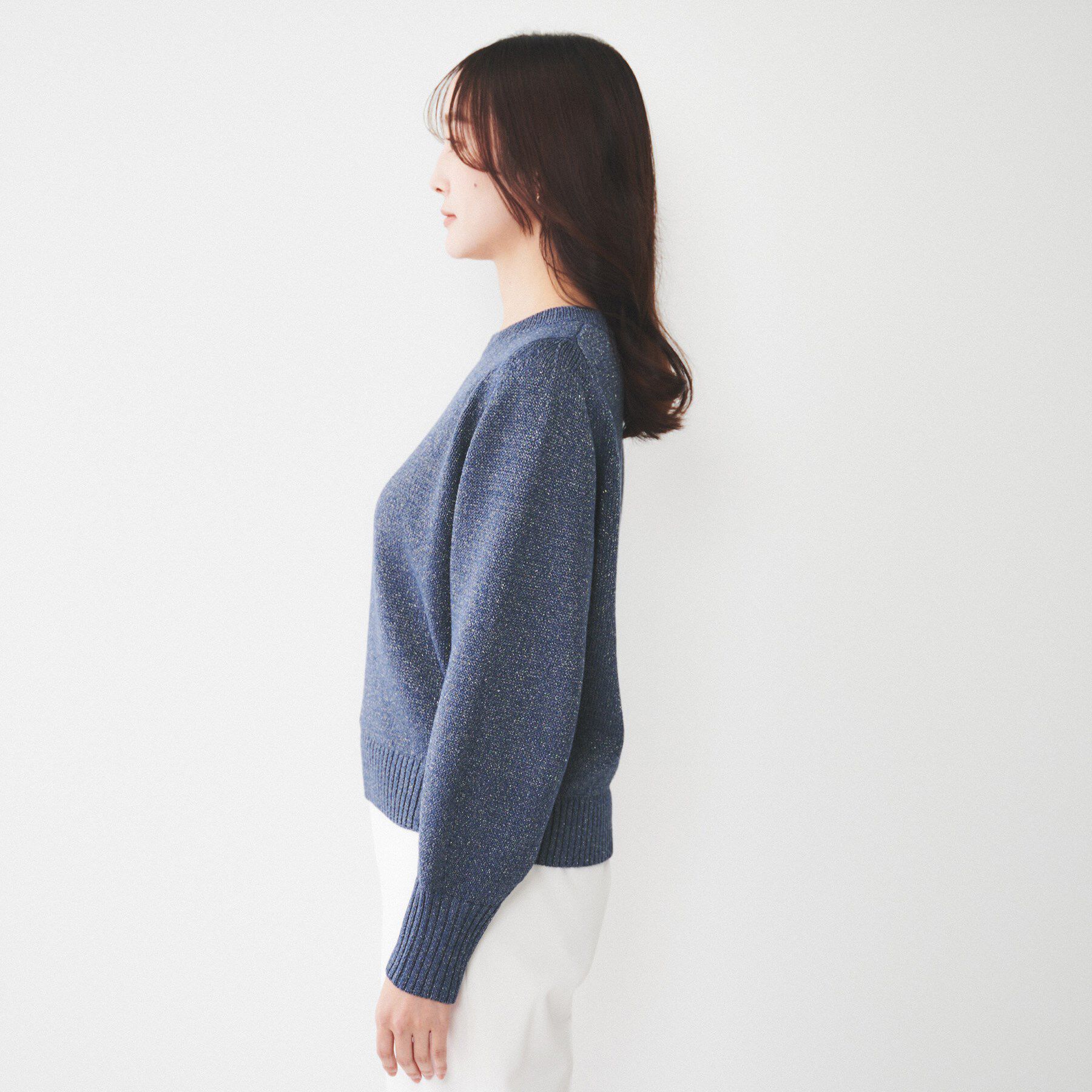 UNTITLED「【アンサンブル可能/ラメ調】シャイニーセミラグランプルオーバーニット」|ニット・セーター|