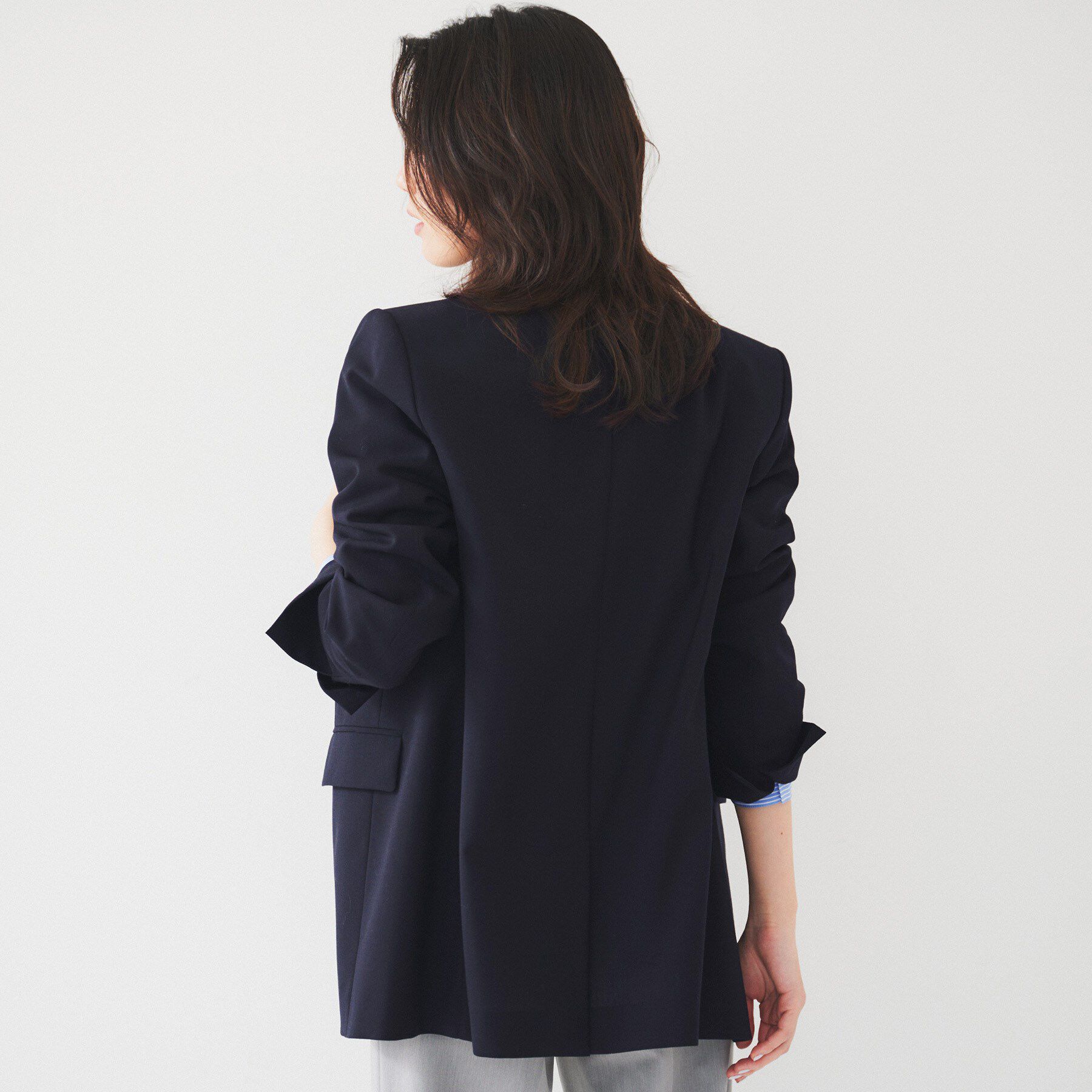 UNTITLED「【通勤/春の軽羽織り】サマーウール調 ダブルブレストジャケット」|テーラードジャケット|