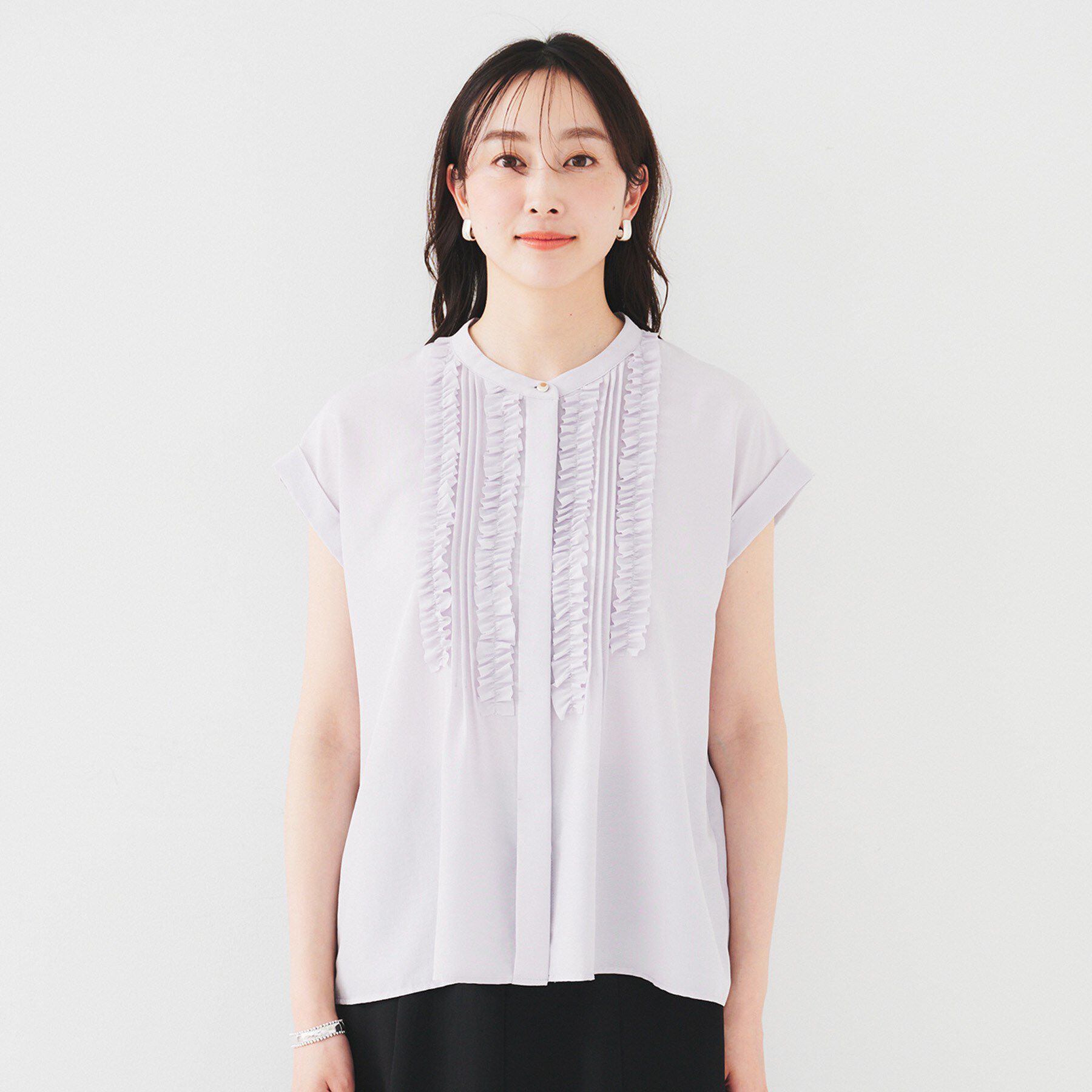 UNTITLED「【吸水速乾/UVケア】フィブリルフリルブラウス」|シャツ・ブラウス|
