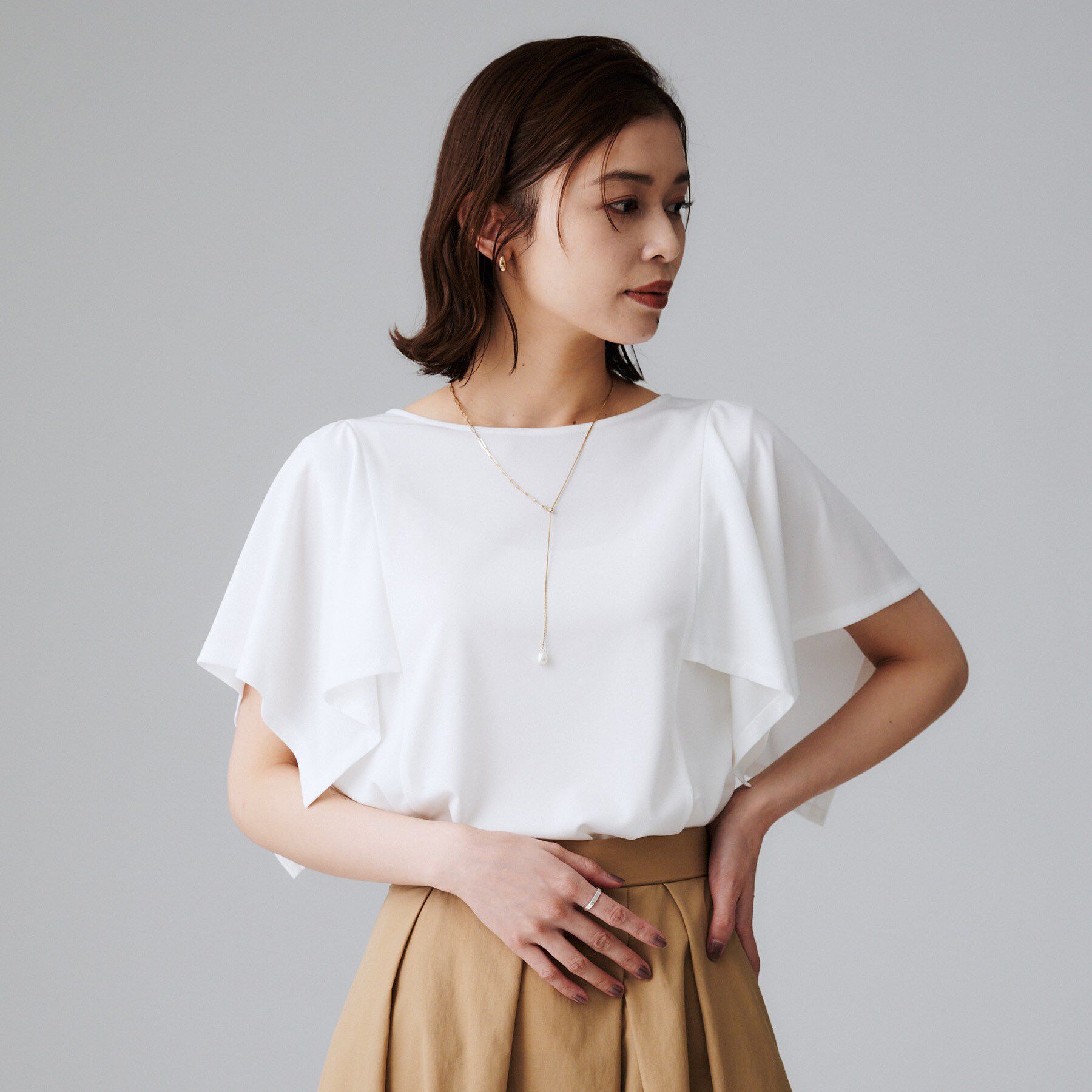 UNTITLED「【きれいめ／接触冷感／日本製】ハンカチスリーブプルオーバー」|Tシャツ・カットソー|