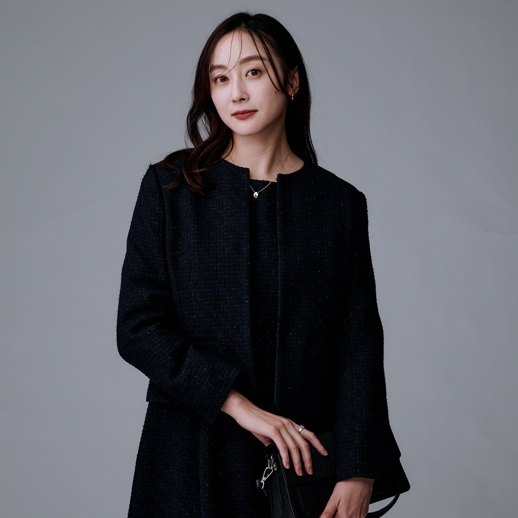 UNTITLED「【セットアップ可/フォーマル】ツイードジャケット」|ノーカラージャケット|