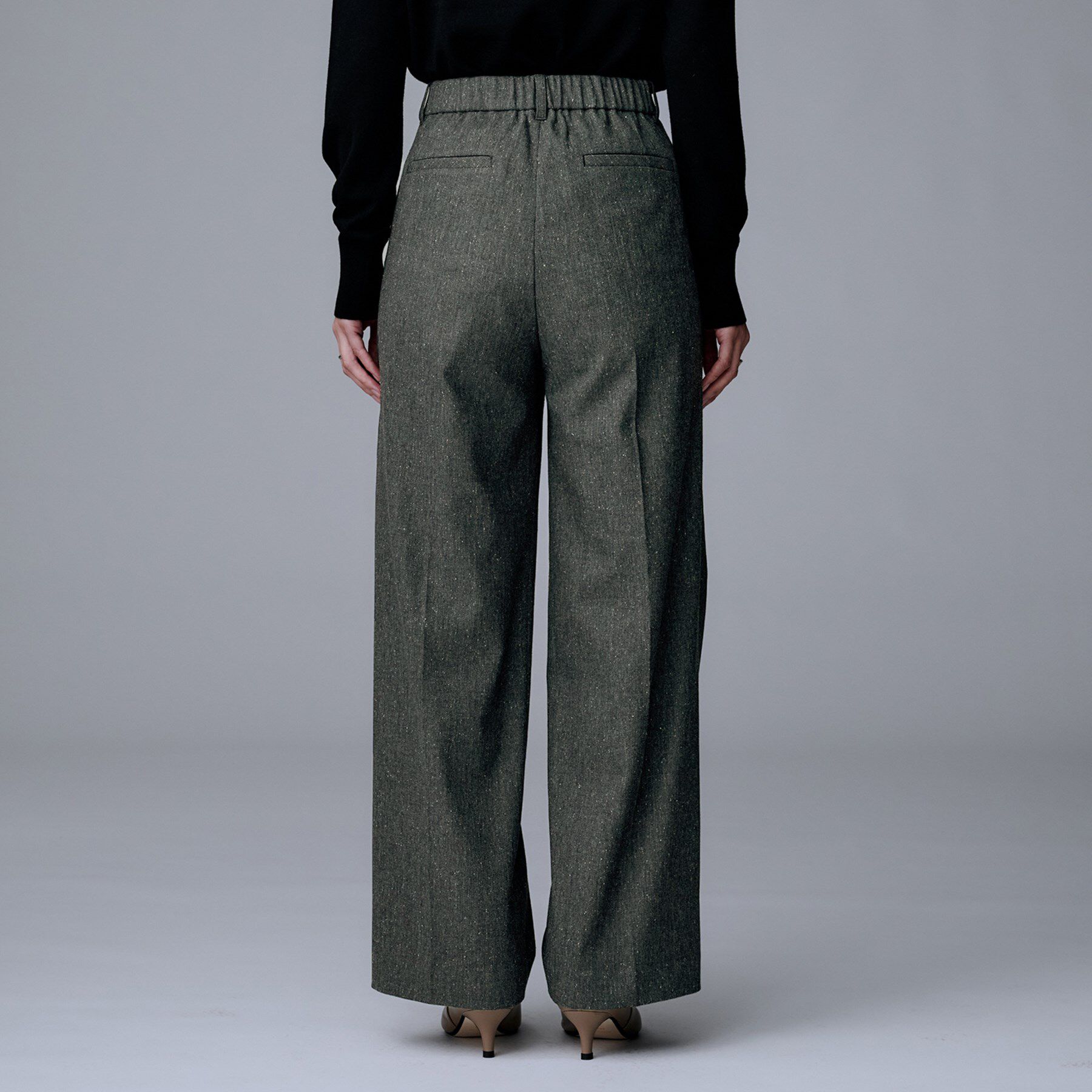 UNTITLED「【ワイド/後ろゴム/シーズンレス】シルクネップツイードパンツ」|その他|