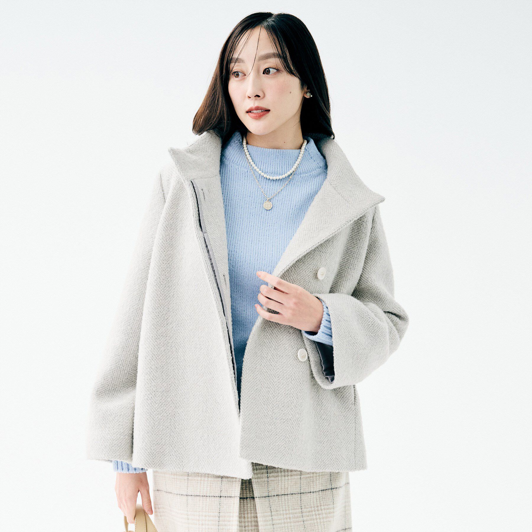 UNTITLED「【エレガント／ミディアウター】ミックスヘリンボンコート」|その他|