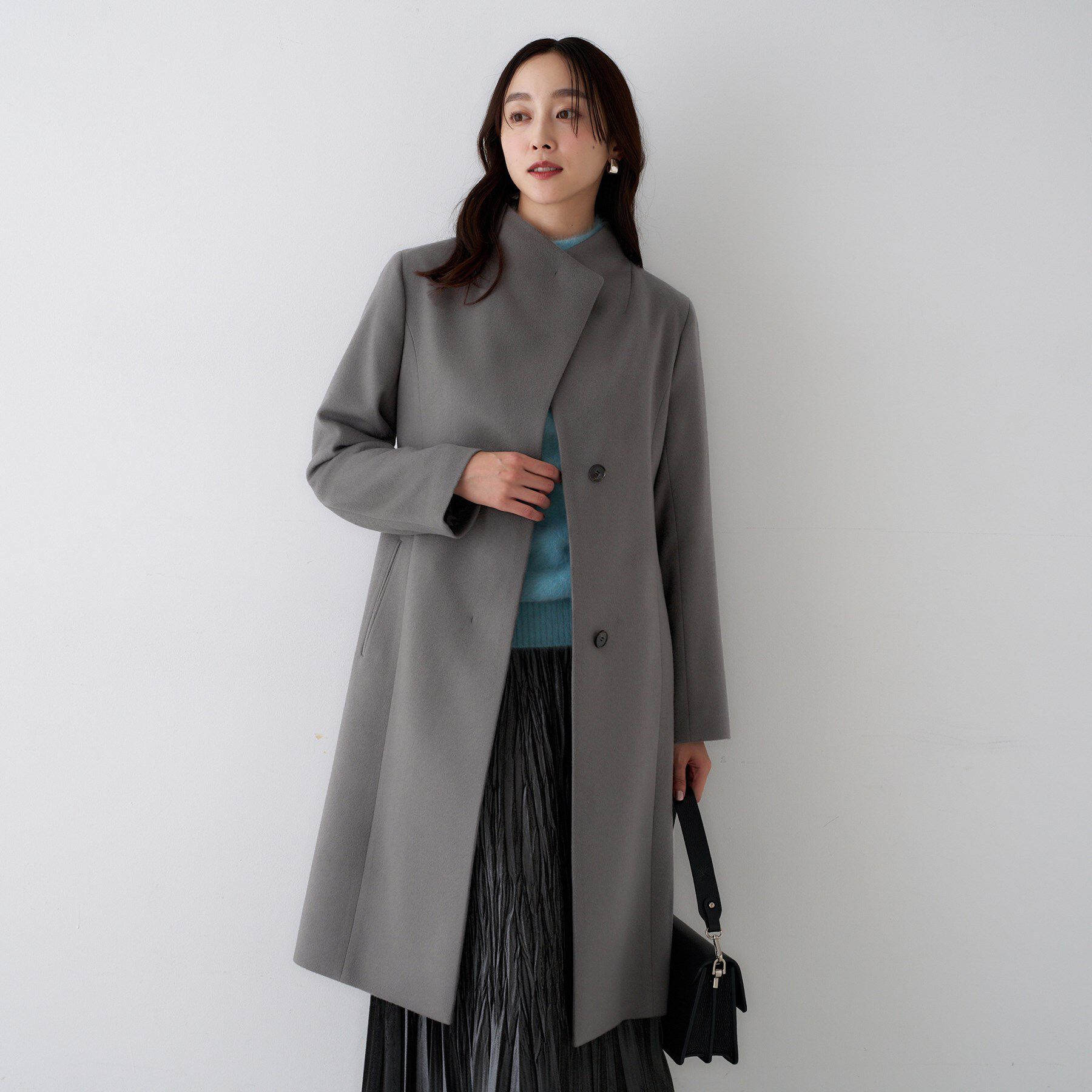 UNTITLED「【きれいめ/スタイリッシュ】2WAYスタンドカラーロングコート」|その他|
