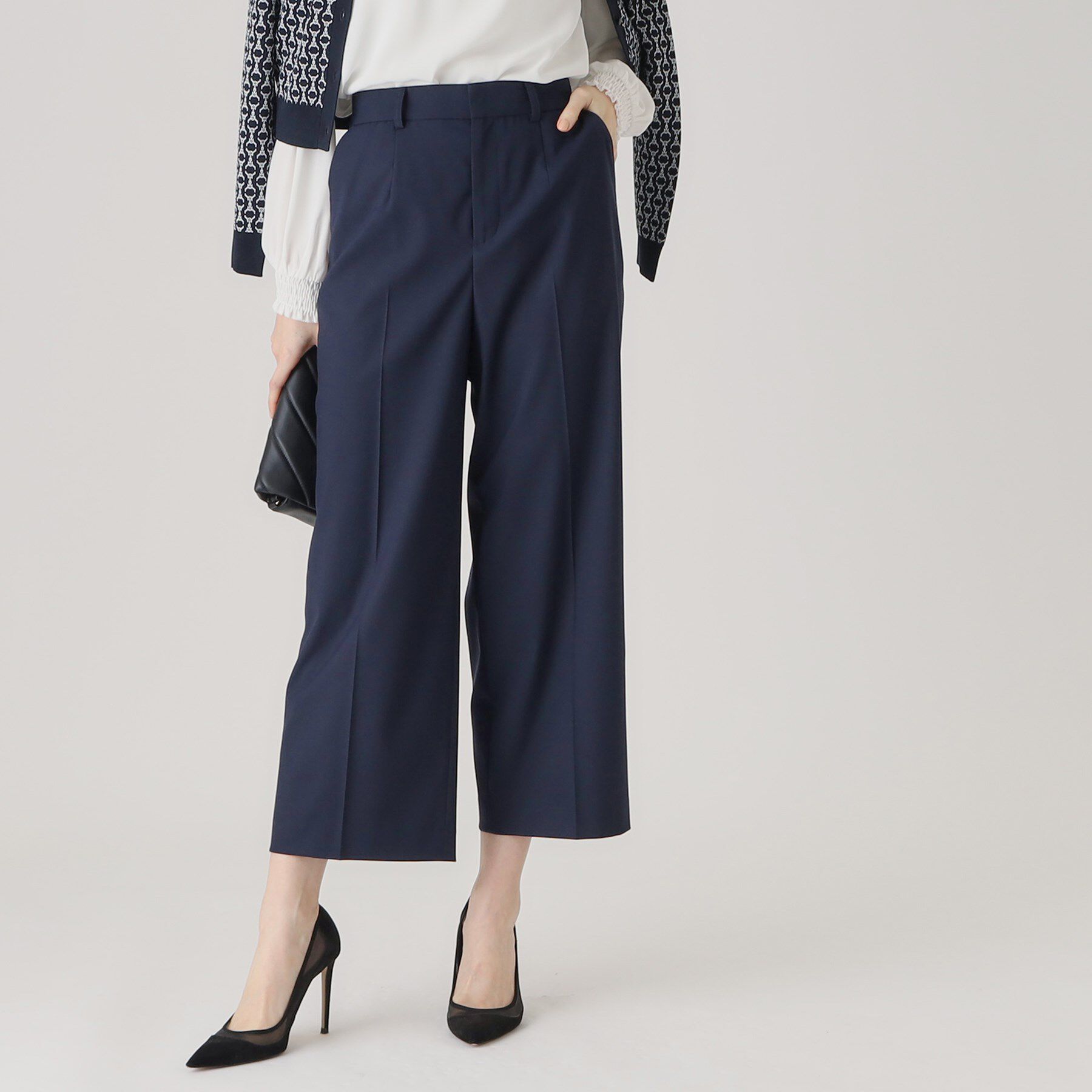 COUP DE CHANCE「【洗える／日本製】ストレートワイドパンツ」|その他|ネイビー(094)