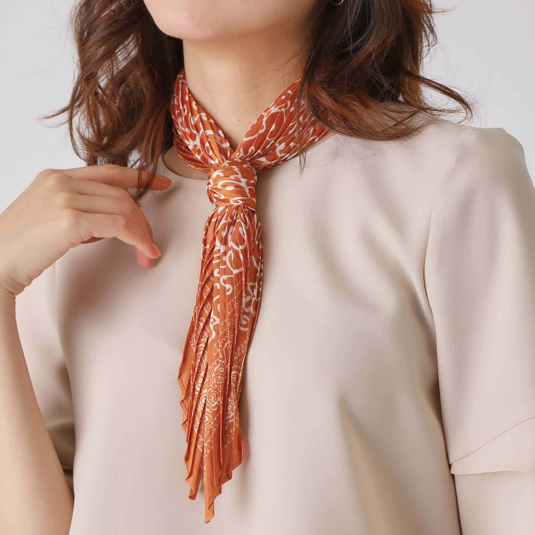 COUP DE CHANCE「アラベスクプリーツスカーフ／旬カラー／バックやヘアにもアレンジ」|バンダナ・スカーフ|