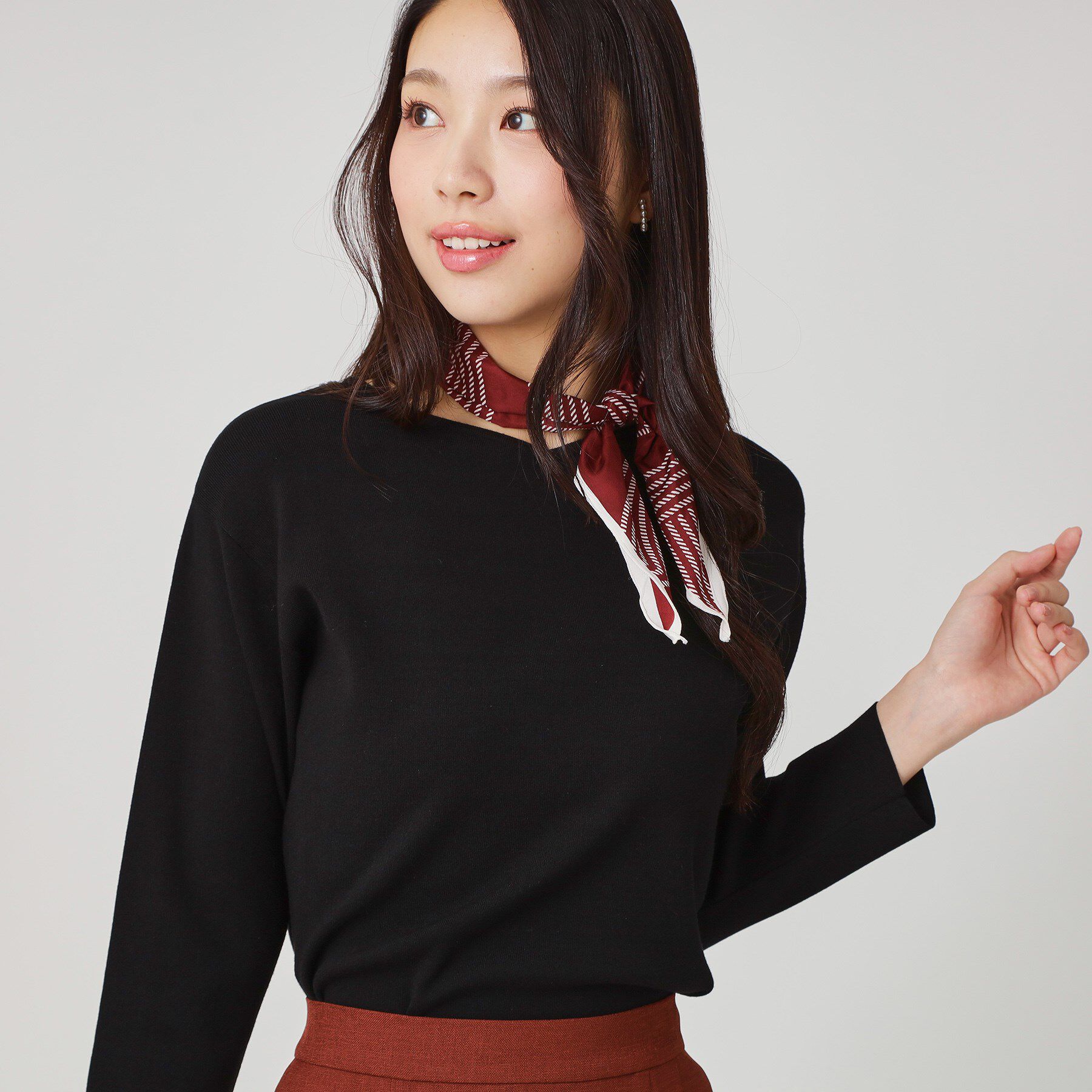 COUP DE CHANCE「【手洗い可】ハートネックのニットトップス」|ニット・セーター|ブラック(019)