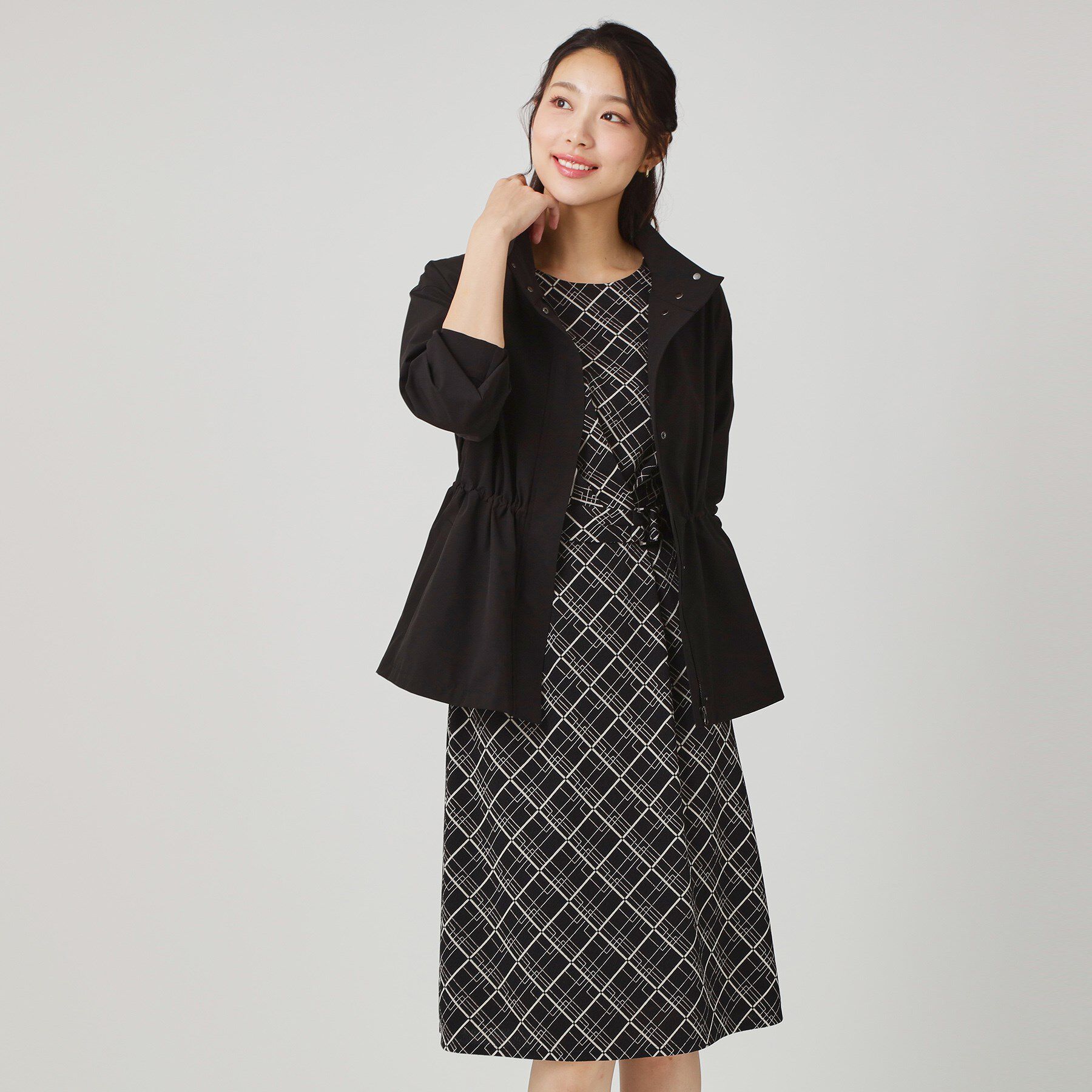 COUP DE CHANCE「【手洗い可／裏地なし／ウエスト絞り可】スタンド衿ブルゾン」|ブルゾン・スタジャン|