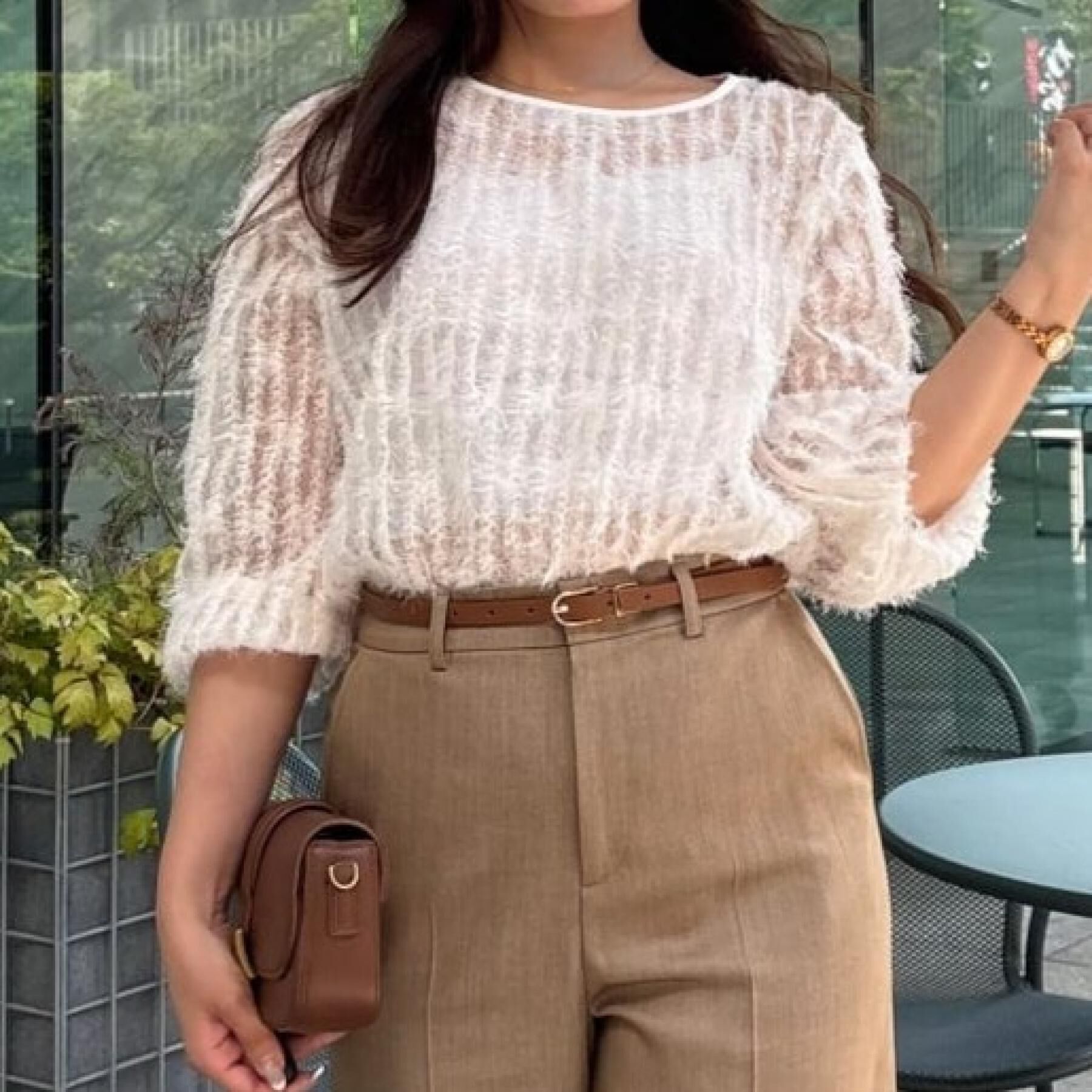 COUP DE CHANCE「【手洗い可／日本製】フェザーチュールのブラウス」|シャツ・ブラウス|