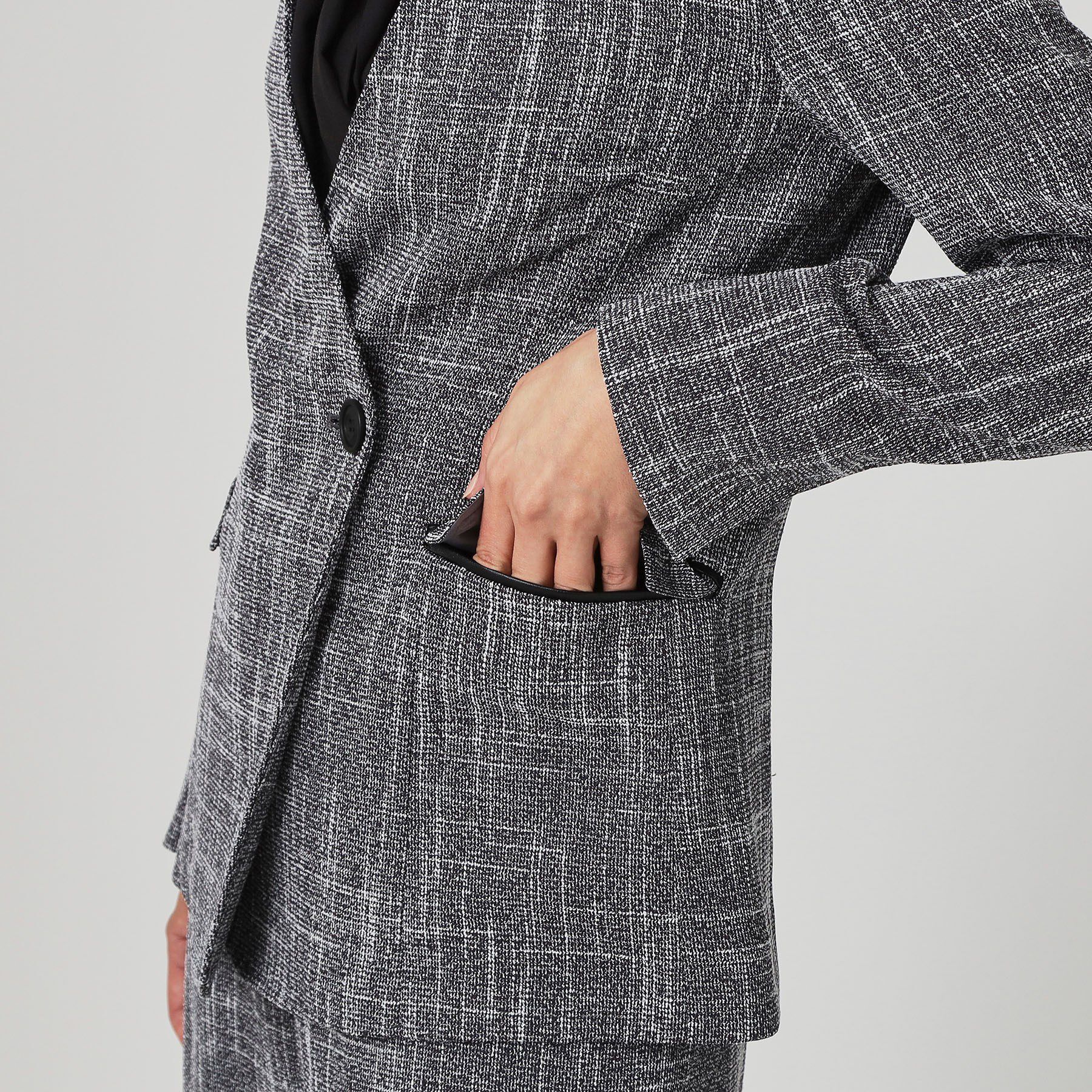 COUP DE CHANCE「【手洗い可／日本製／裏無し／セットアップ可】ツィード見えノーカラージャケット」|ノーカラージャケット|