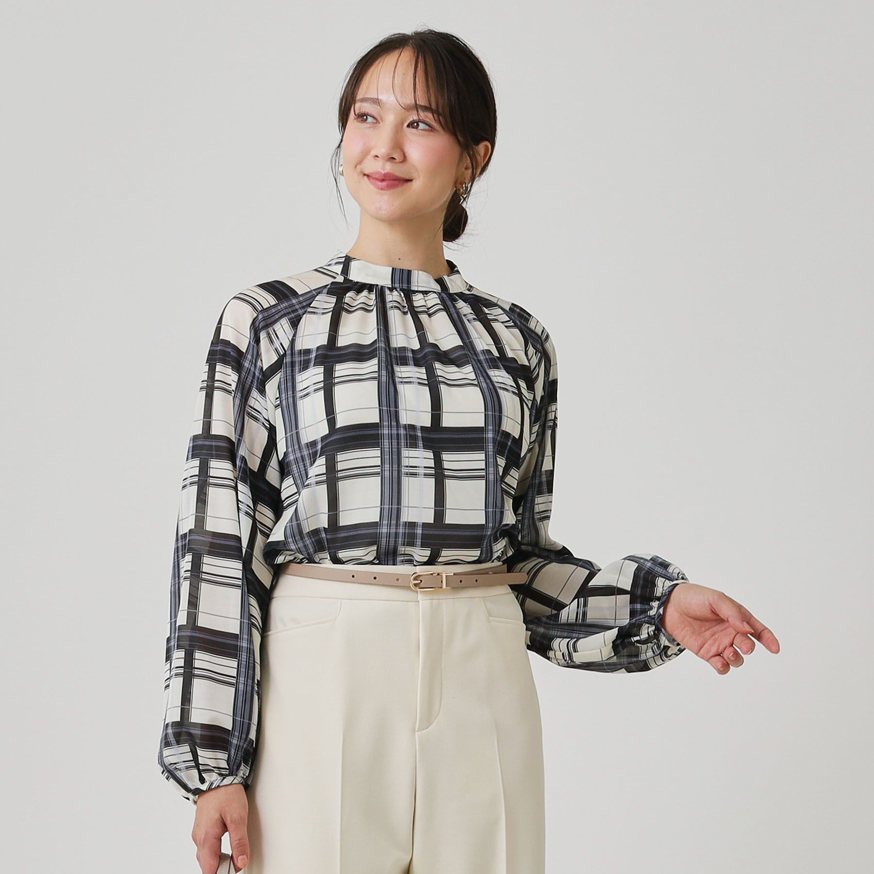 COUP DE CHANCE「【手洗い可／日本製】チェック柄ブラウス」|シャツ・ブラウス|