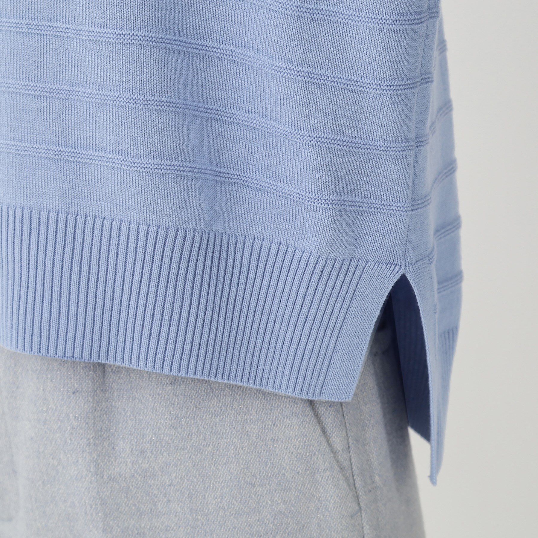 COUP DE CHANCE「【手洗い可／日本製】地柄ボーダーのニットトップス」|ニット・セーター|