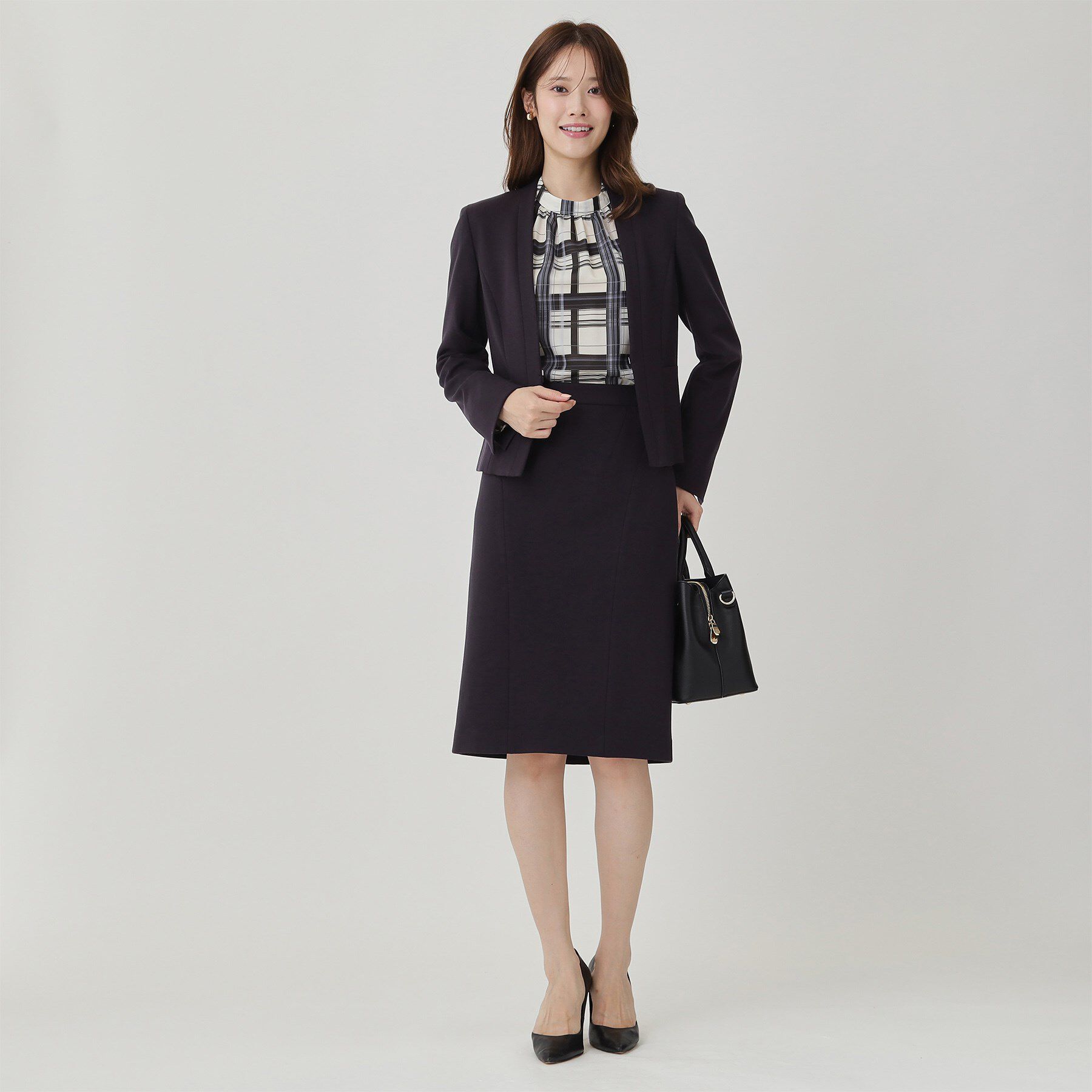 COUP DE CHANCE「【日本製／セットアップ可】ジャージ素材のカラーレスジャケット」|ノーカラージャケット|