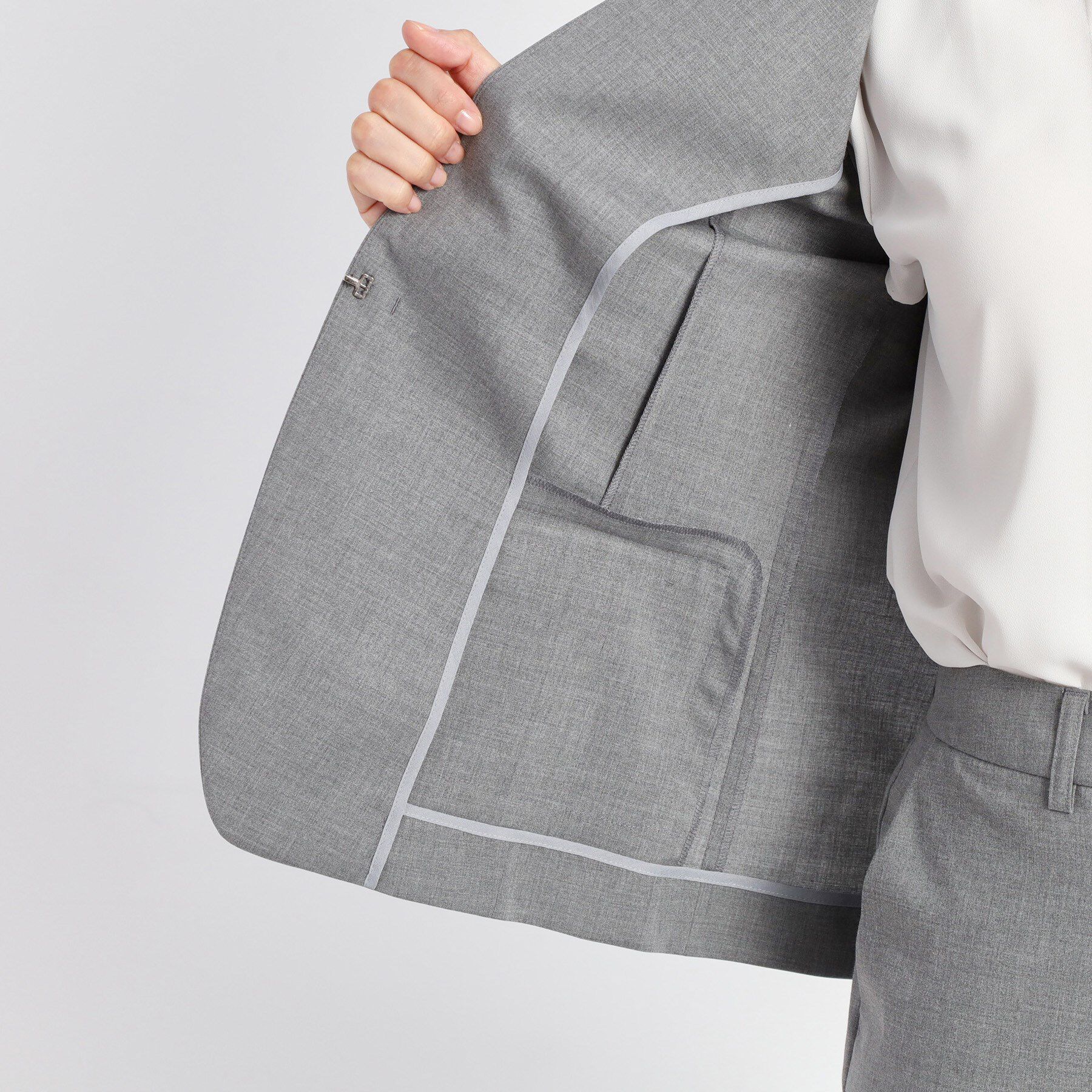 Reflect「【洗える／セットアップ可】ノーカラージャケット」|ノーカラージャケット|