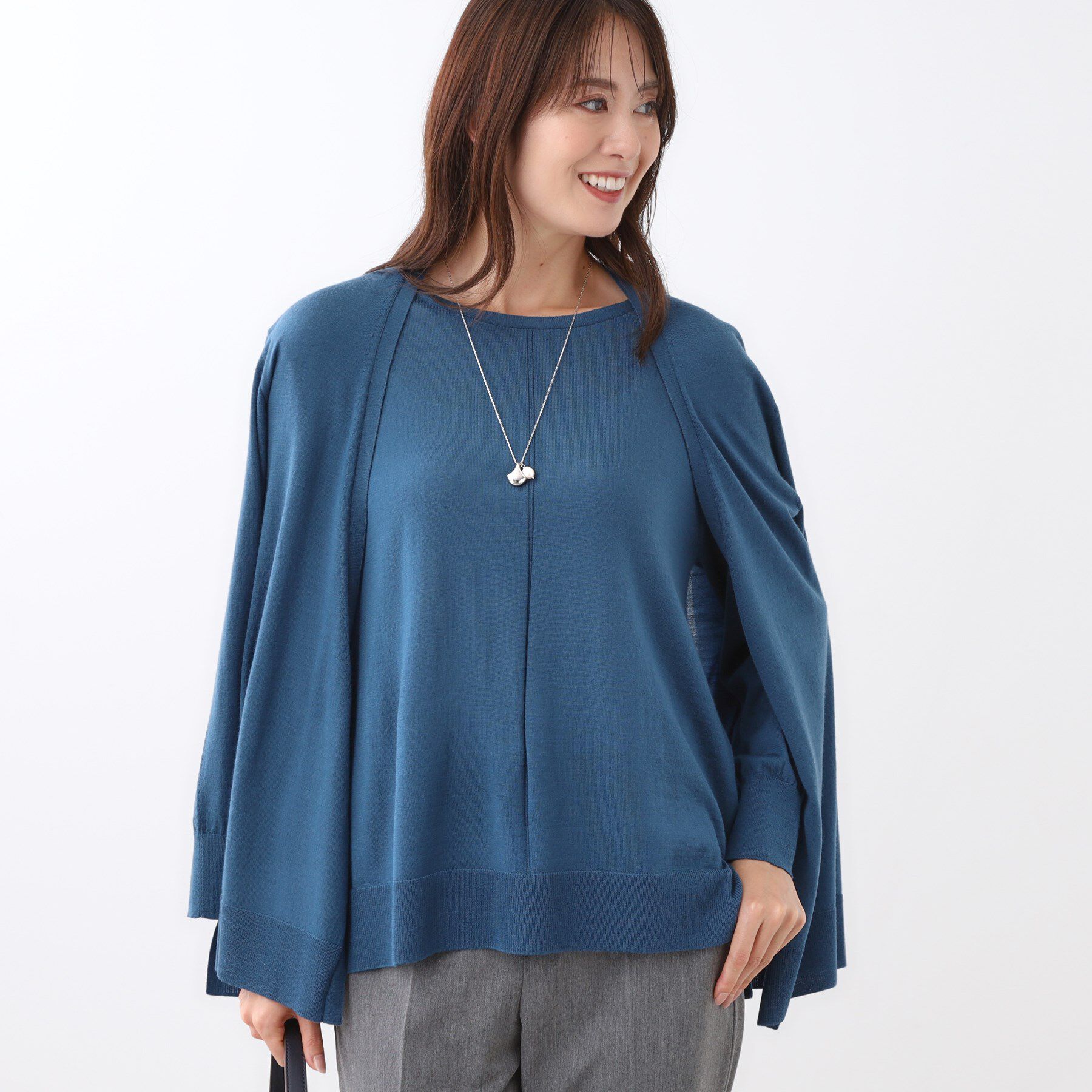 Reflect「【ちくちくしない／アンサンブル可／通勤におすすめ◎】オフボディ着流しカーディガン」|カーディガン|