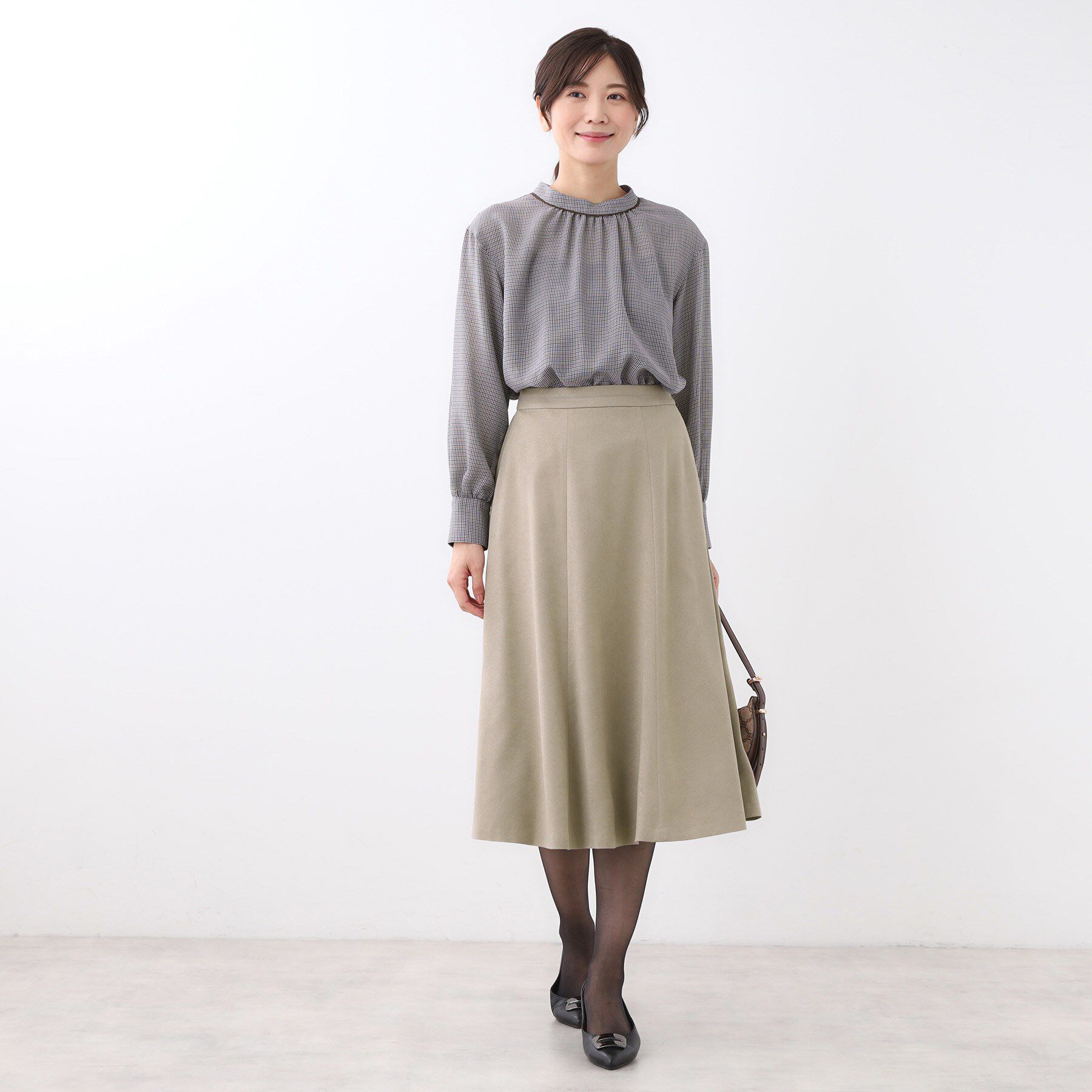 Reflect「【ジャケット合わせにぴったり◎】スエードライクフレアスカート」|スカート|