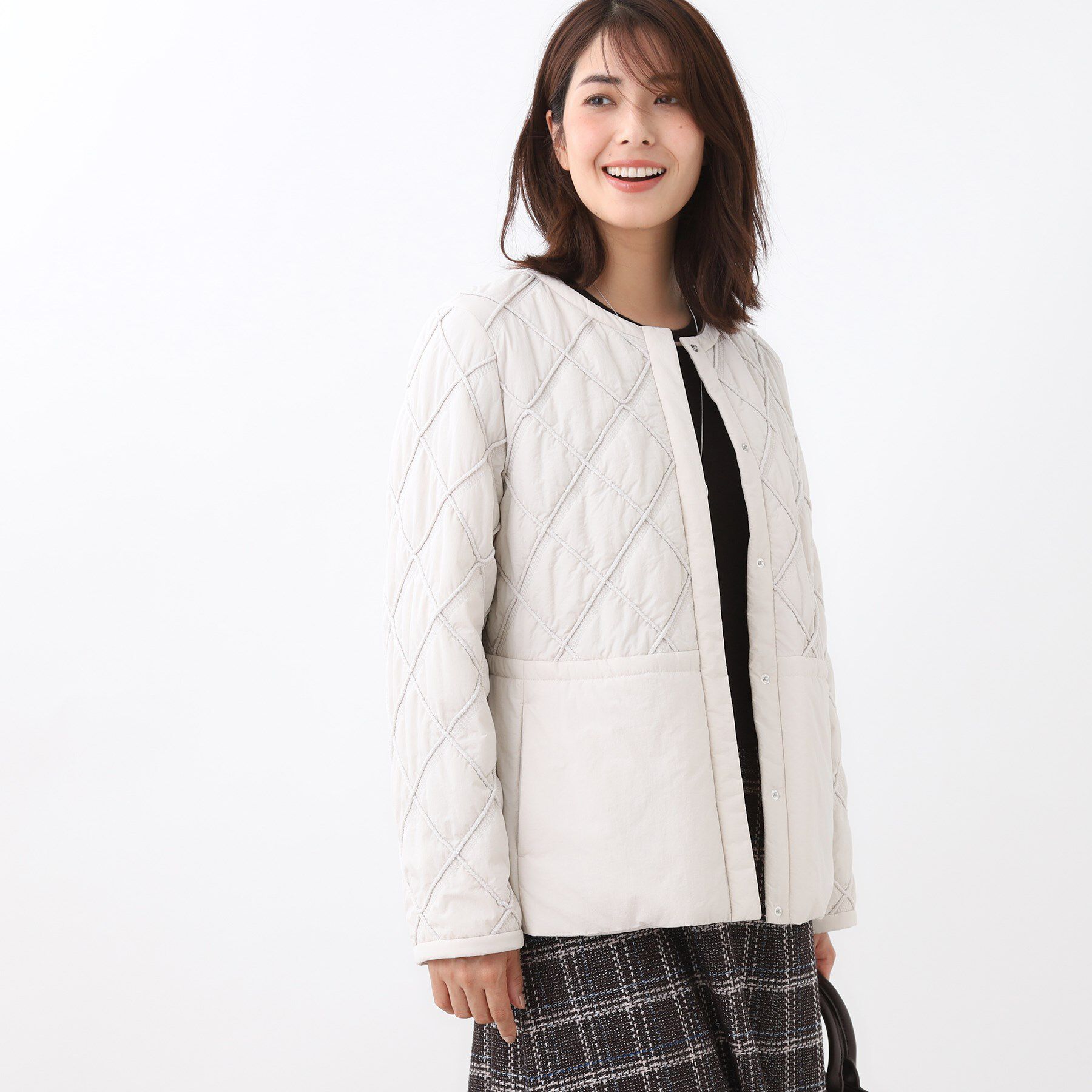 Reflect「【気軽な羽織に◎】中綿キルティングショートコート」|ダウン|