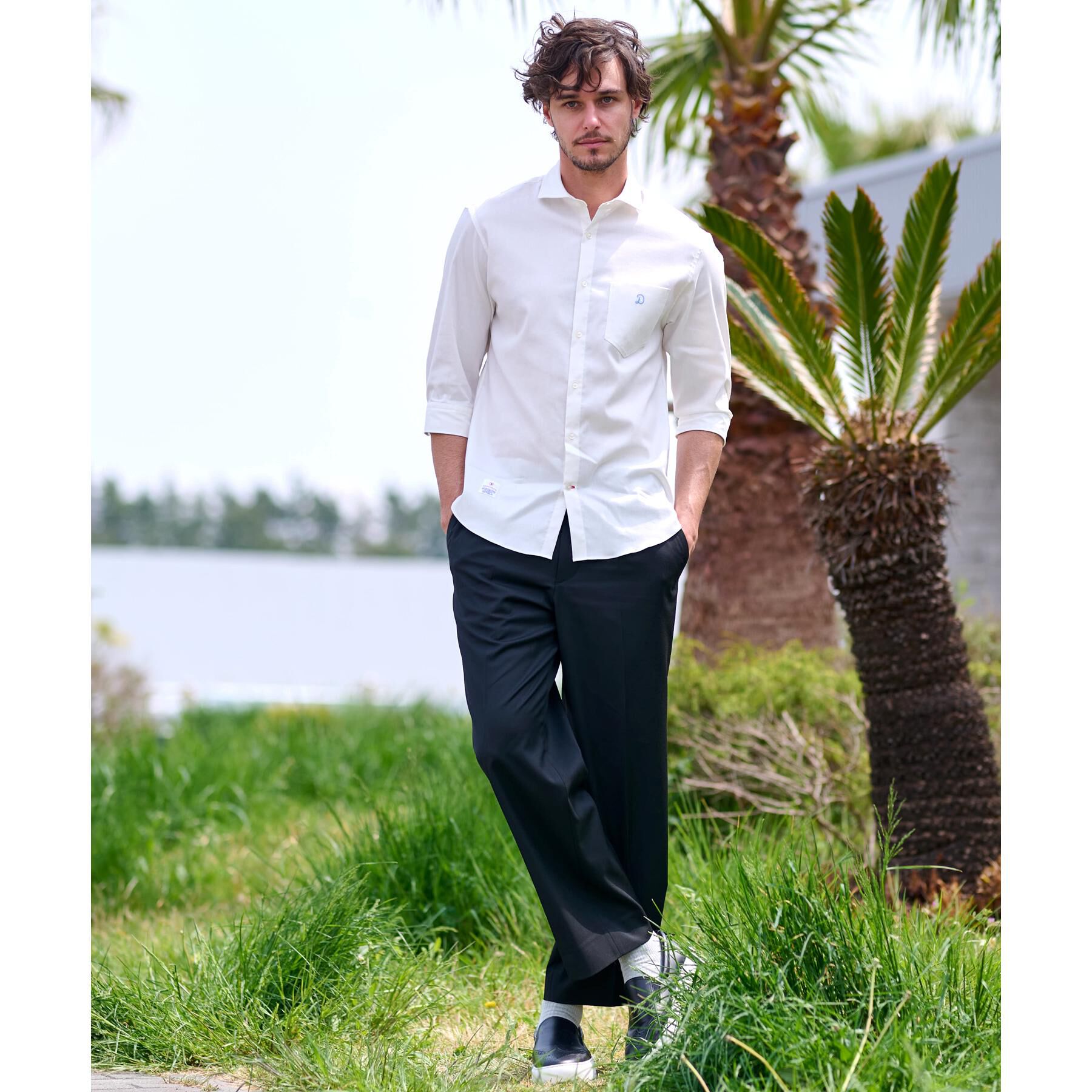 DRESSTERIOR「リネン混スリークオーターシャツ」|シャツ・ブラウス|