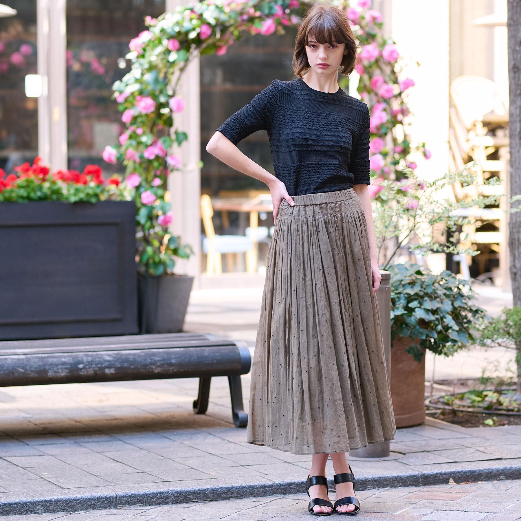 DRESSTERIOR「【洗える/伸縮性】フリルジャージTシャツ」|Tシャツ・カットソー|