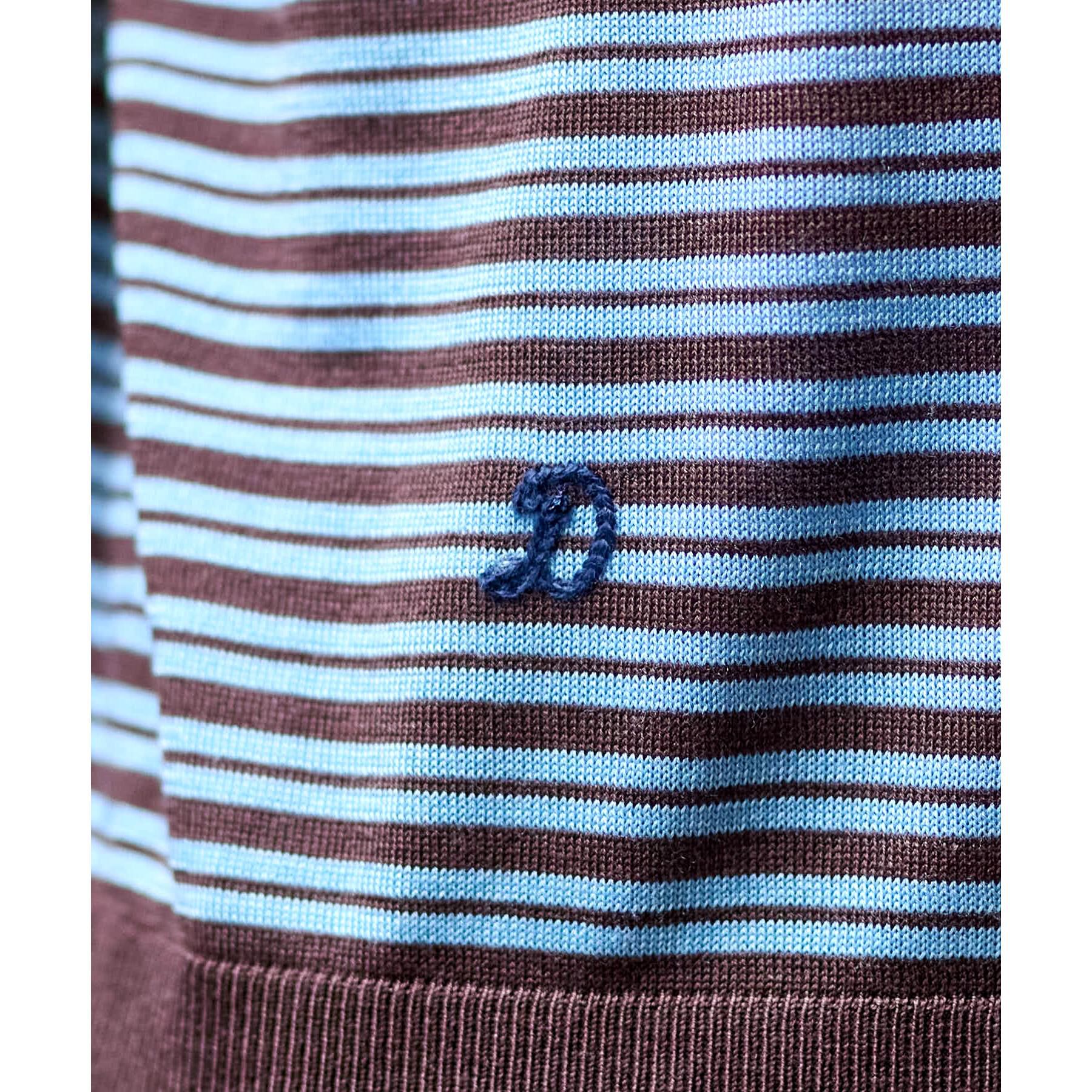 DRESSTERIOR「シルク混ボーダーハーフスリーブニットT」|ニット・セーター|