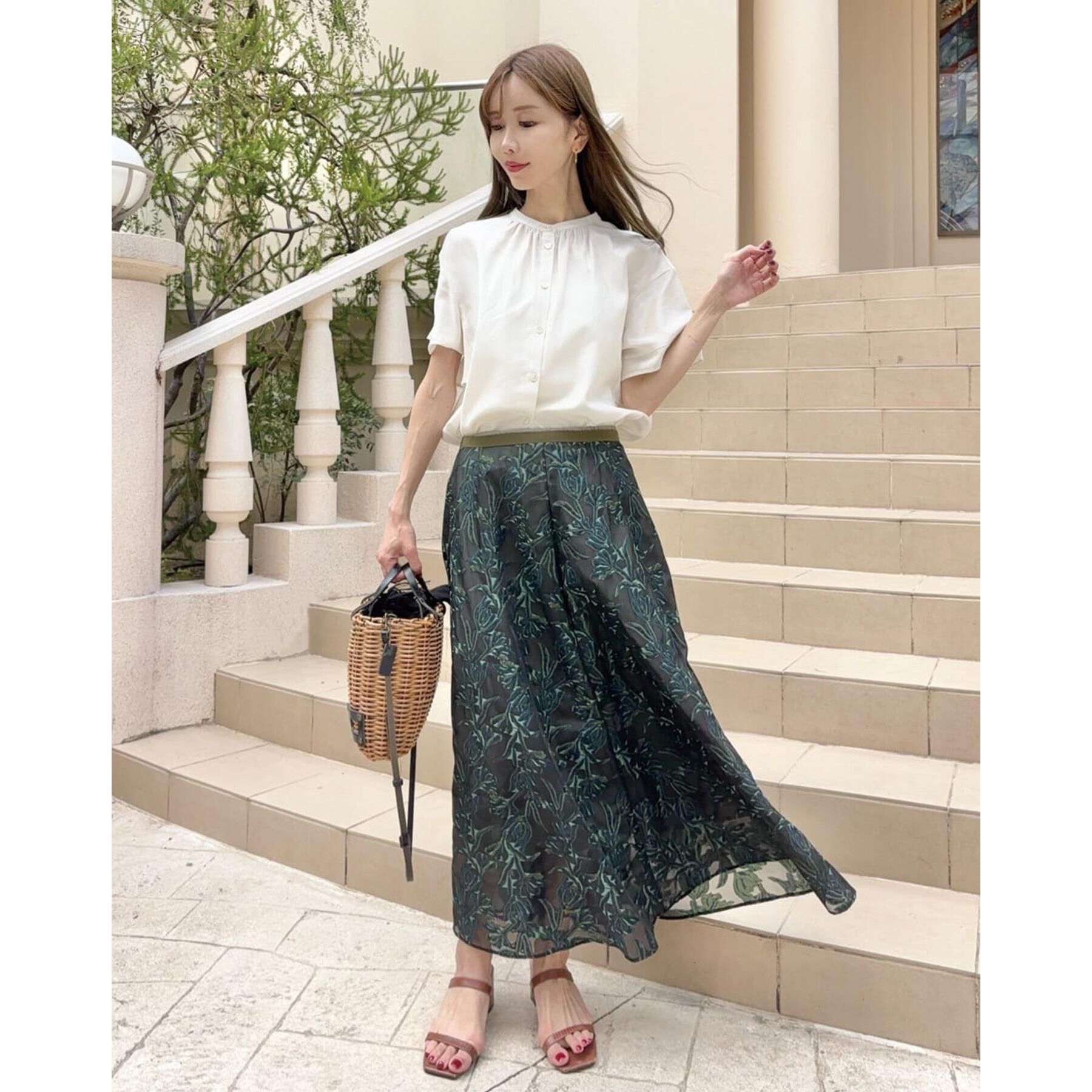 DRESSTERIOR「【洗える/コットン100％】バックフレアティアードブラウス」|シャツ・ブラウス|