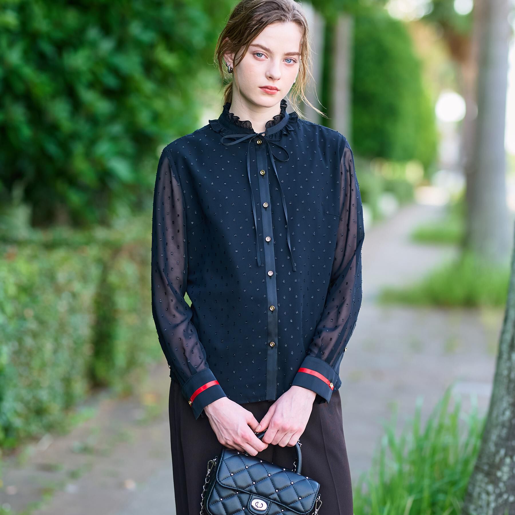 DRESSTERIOR「【洗える/シアー素材/otonaMUSE 11月号掲載】フィルムドットブラウス」|シャツ・ブラウス|