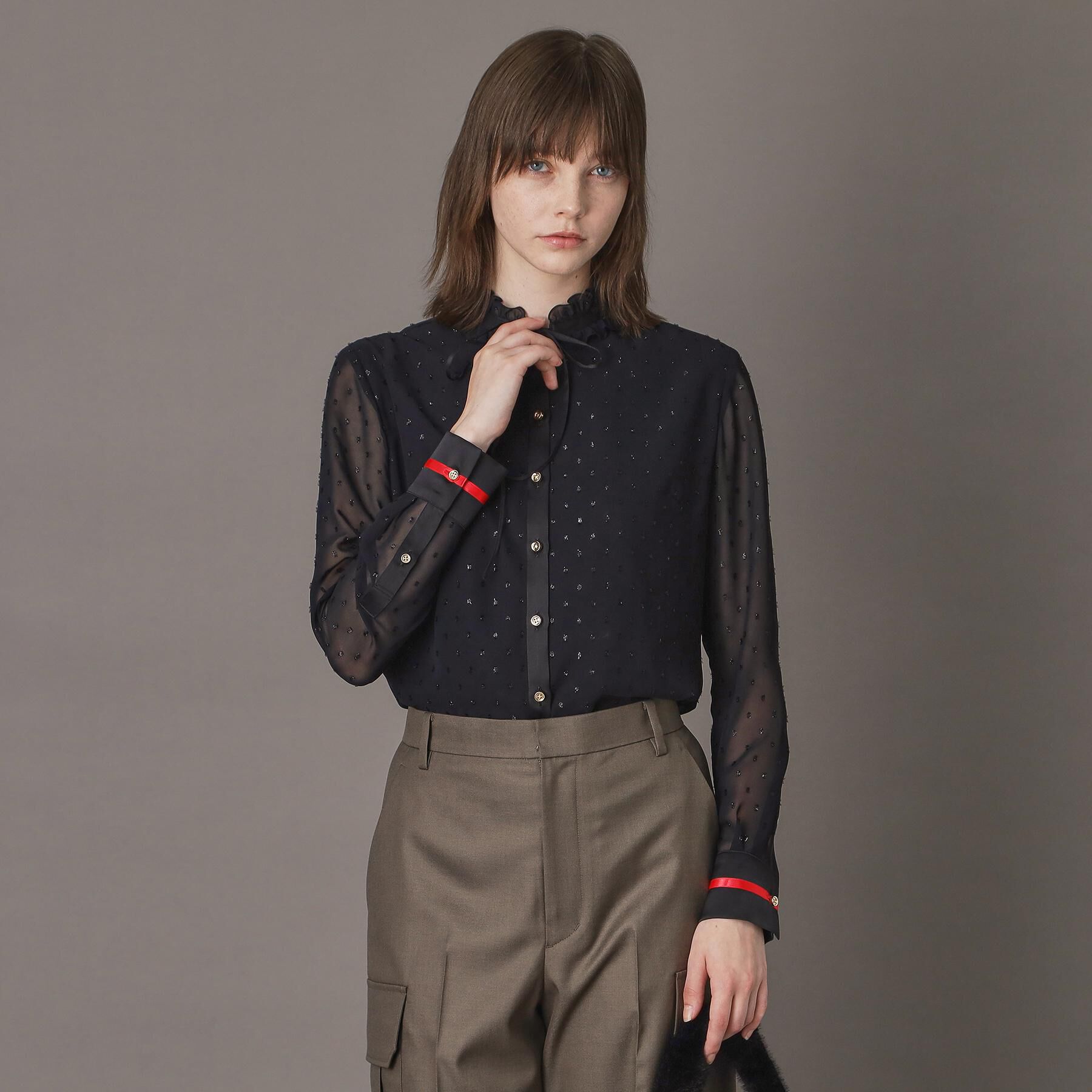 DRESSTERIOR「【洗える/シアー素材/otonaMUSE 11月号掲載】フィルムドットブラウス」|シャツ・ブラウス|