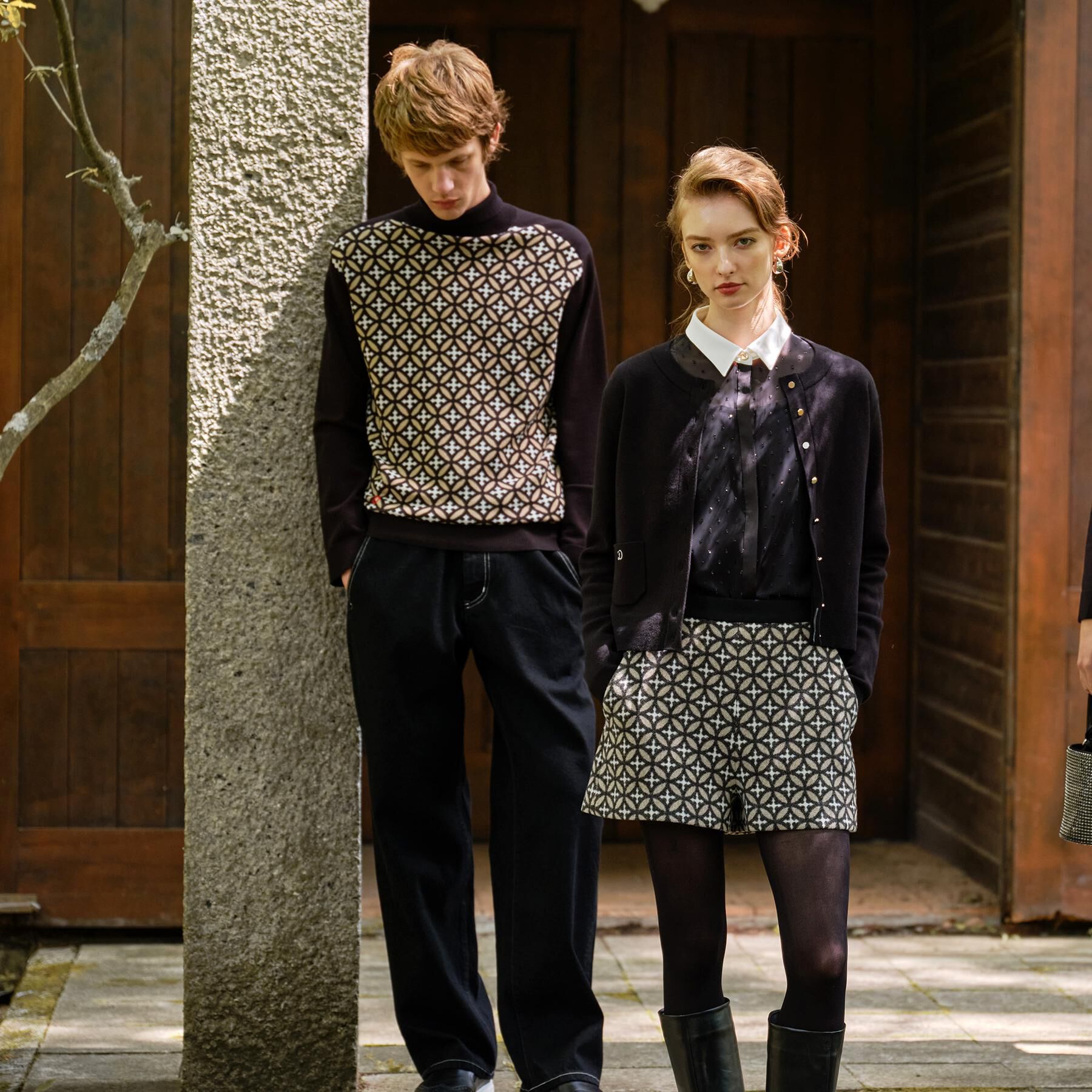 DRESSTERIOR「オーバーラップサークルジャカード タートルニット」|ニット・セーター|