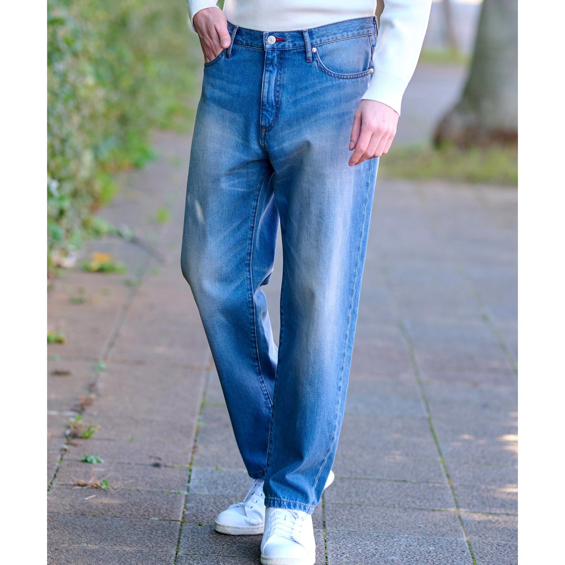 DRESSTERIOR「10．6oz コンフォートワイドデニムパンツ」|デニム|ブルー(091)